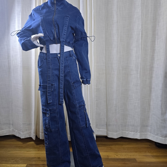 High Rise Blue Denim Women's Jeans - Picture 7 of 16